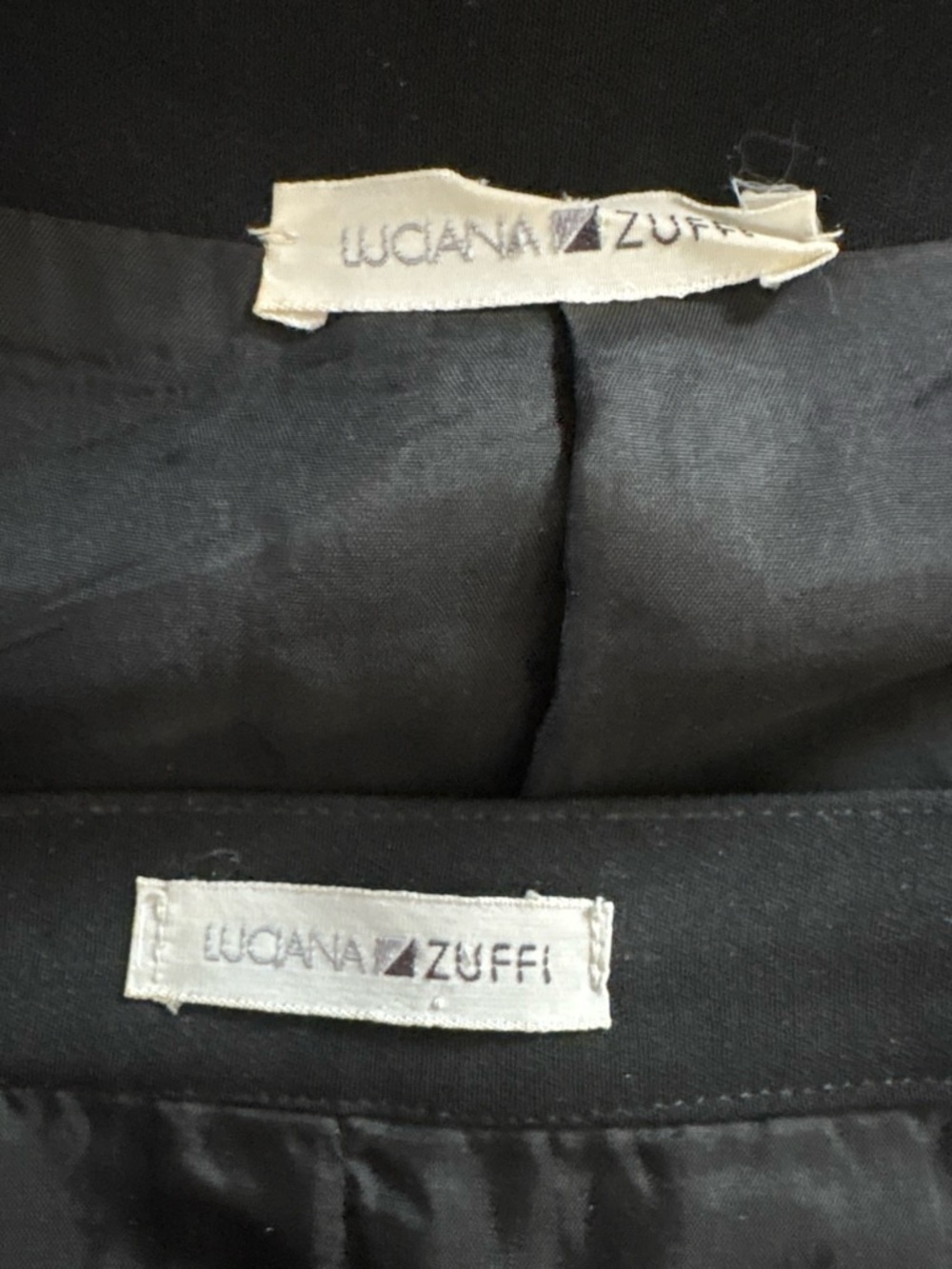 Lucan’s Zuffi black skirt suit